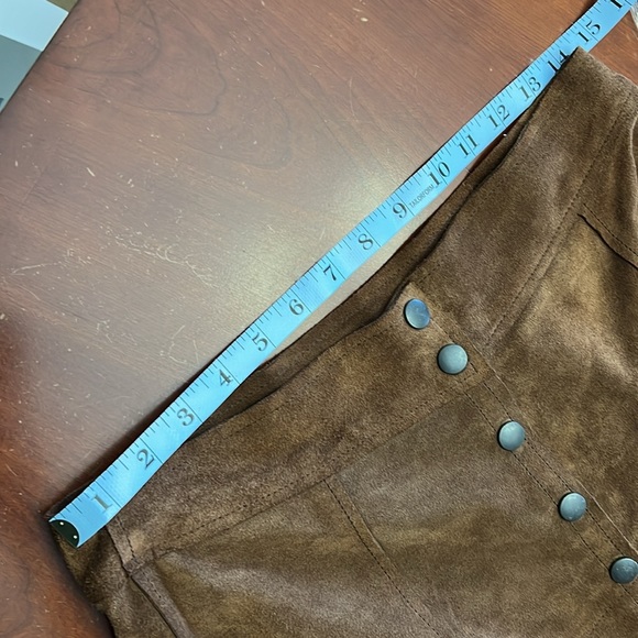 Vintage Gap Suede Leather Knee Length a-line Pencil Skirt Brown sz4, 14.5” waist - Picture 11 of 12